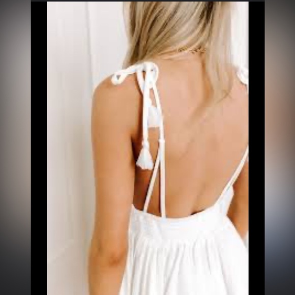 Musette Off White Halter Mini Sundress for Weddings - Picture 6 of 14